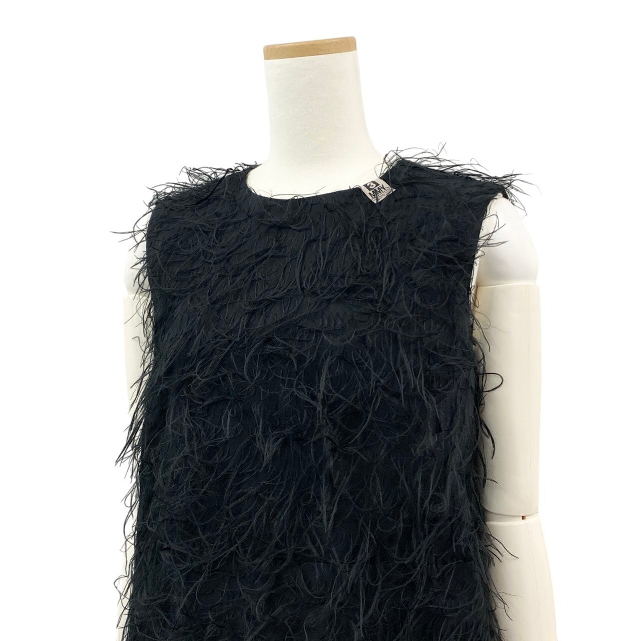 Ac24 定価￥60,500 Maison Mihara Yasuhiro メゾンミハラヤスヒロ フェザーライク ジャカードファブリックドレス Dress サイズ38 ブラック ワンピースt18r