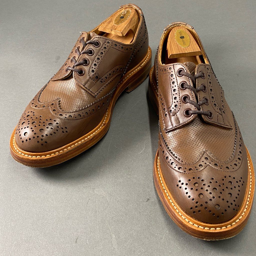 2f2 Tricker’s トリッカーズ BOURTON バートン ウィングチップ ブローグシューズ 7 1/2 ブラウン レザー イングランド製