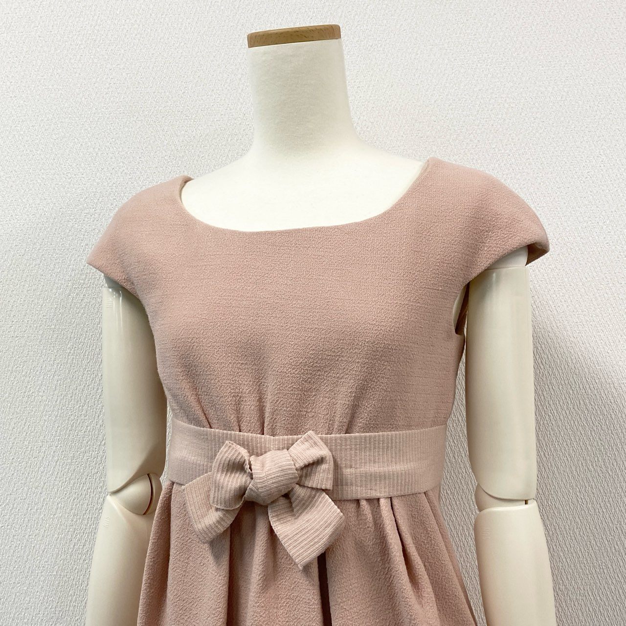78i11 Giambattista Valli ジャンバティスタヴァリ ノースリーブワンピース ロングワンピース ウエストリボン サイズ38 ピンク ウール レディースu02t