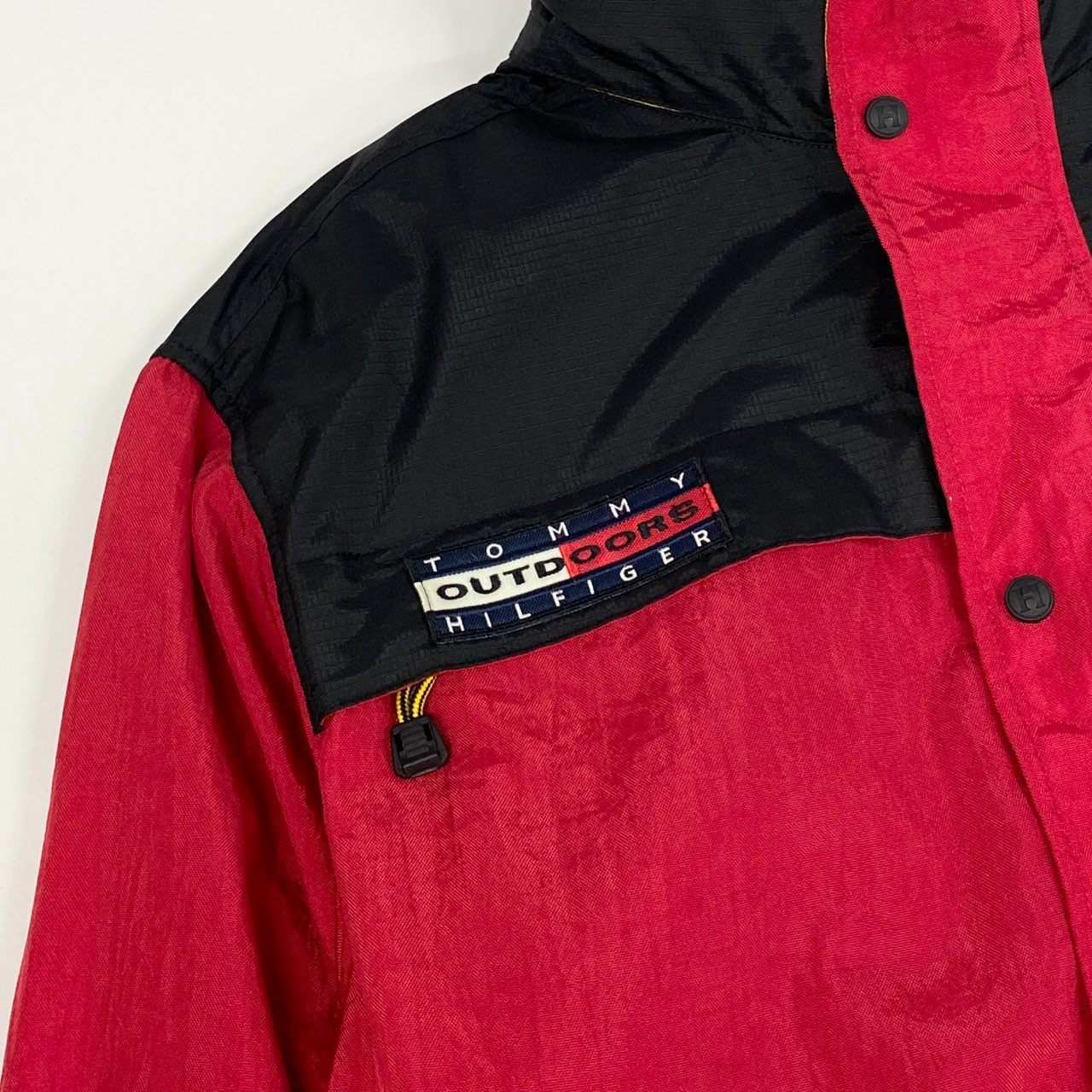 25L12 TOMMY HILFIGER トミーヒルフィガー 90`s～00`s セーリングギアジャケット ナイロンジャケット ライナー付 フリースベスト メンズ M ブラック レッド イエロー ポリエステル100％u02t