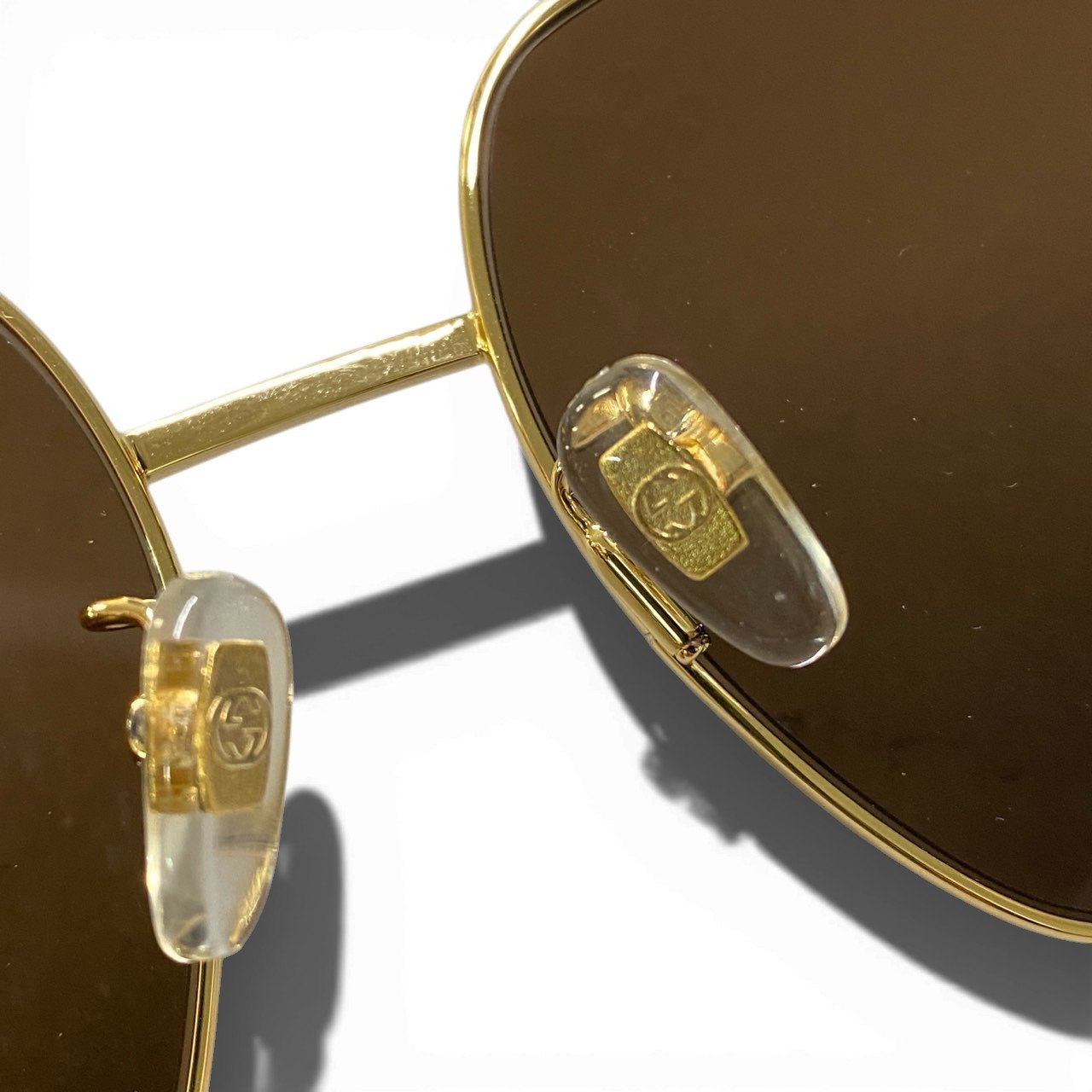 b15 《美品》 GUCCI グッチ ハリウッドコレクション GG サングラス アイウェア ブラウン ゴールド レディースta1