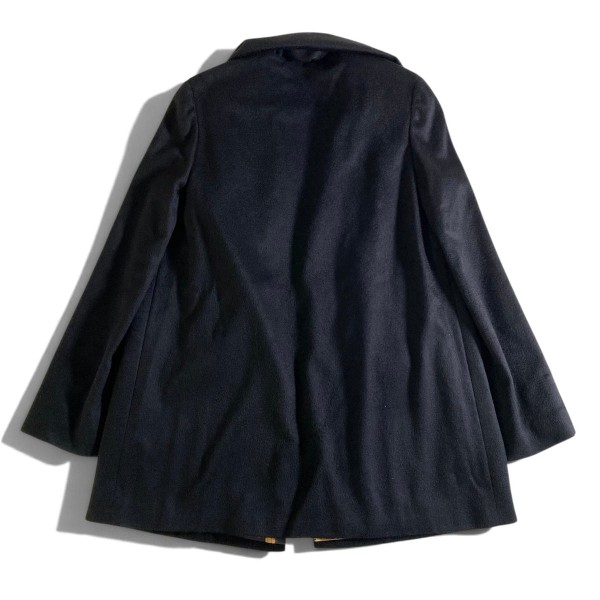 93j23 《極美品》 Salvatore Ferragamo サルヴァトーレフェラガモ ノーカラーコート ロングジャケット F 38 ブラック カシミヤ100 レディースu02t