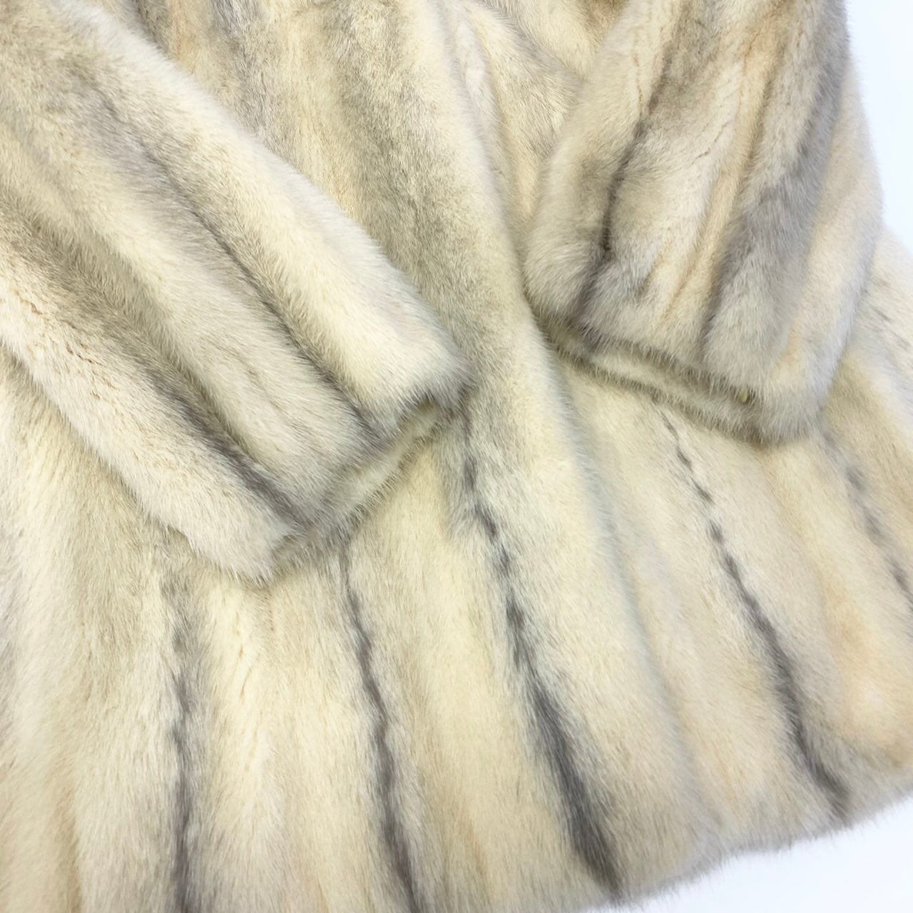 45c21 パステルクロスミンク ファーコート サイズF ホワイト 本毛皮 Pastel Cross Mink Fur Coatt18r