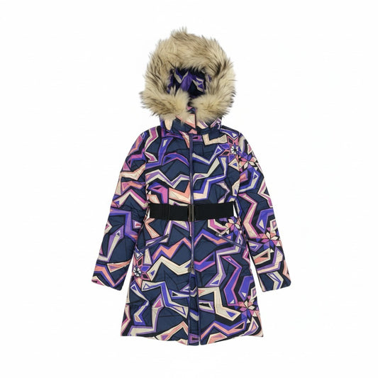 8L5 EMILIO PUCCI エミリオプッチ ダウンコート ダウンジャケット フード取り外し可 アウター イタリア製 96YA03 42サイズ マルチカラー レディースu02t