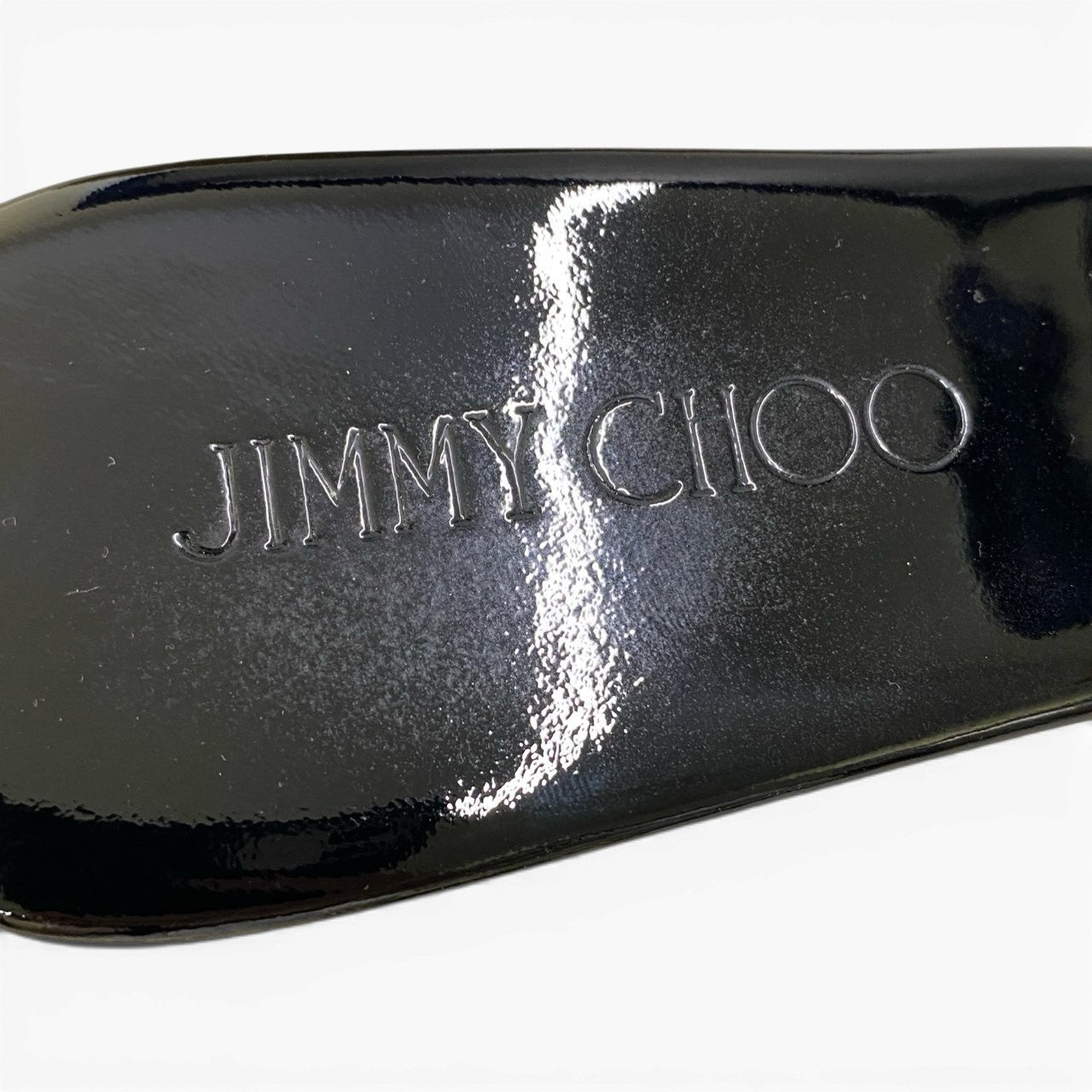 1b23 JIMMY CHOO ジミーチュウ エナメル クロスストラップ サンダル コルクウェッジサンダル レディース 女性靴 サイズ37 ブラックu02t