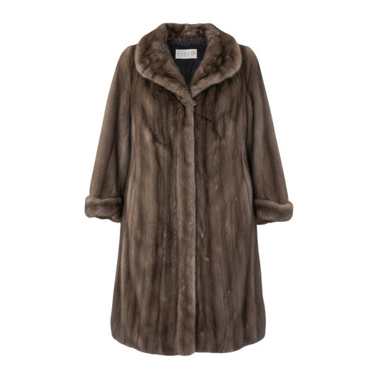 91h8 GRES グレ × SAGA MINK サガミンク ブルーアイリス ミンクファー ロングコート F グレー 最高級本毛皮 Blue Iris Mink Fur Long Coatt18r