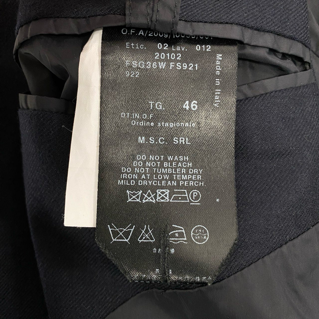 17k9 GIORGIO ARMANI ジョルジオアルマーニ カシミヤ 中綿ブルゾン ジャケット アウター イタリア製 46 S Mサイズ相当 ネイビー カシミア メンズo07t