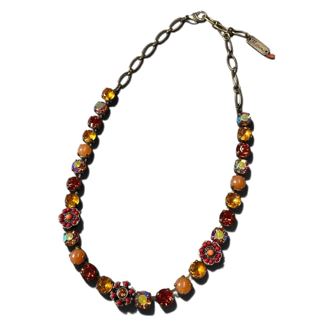 h11 17 《美品》 Mariana マリアナ 天然石 × クリスタル ビジュー オレンジ アクセサリー ジュエリー アンティークt18r