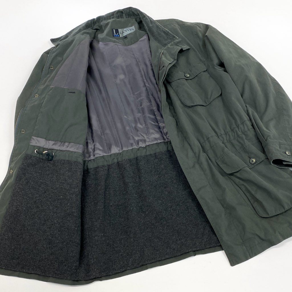13l27 LANVIN ランバン ミリタリージャケット アウター フラップ付きポケット コートジャケット Fサイズ カーキ メンズo07t
