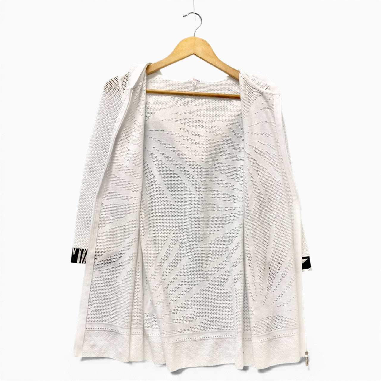 14b13 LEONARD レオナール ニットフーディージャケット ジップアップパーカー トップス 0577362 42サイズ ホワイト レディース 女性用u02t