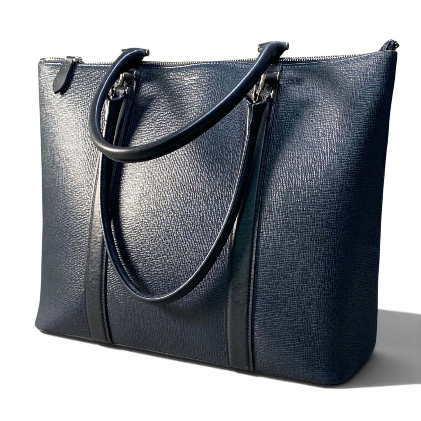 Bi10 PELLE MORBIDA ペッレモルビダ レザートートバッグ ダークネイビー レザー 大容量 ビジネスバッグ A3収納可t18r