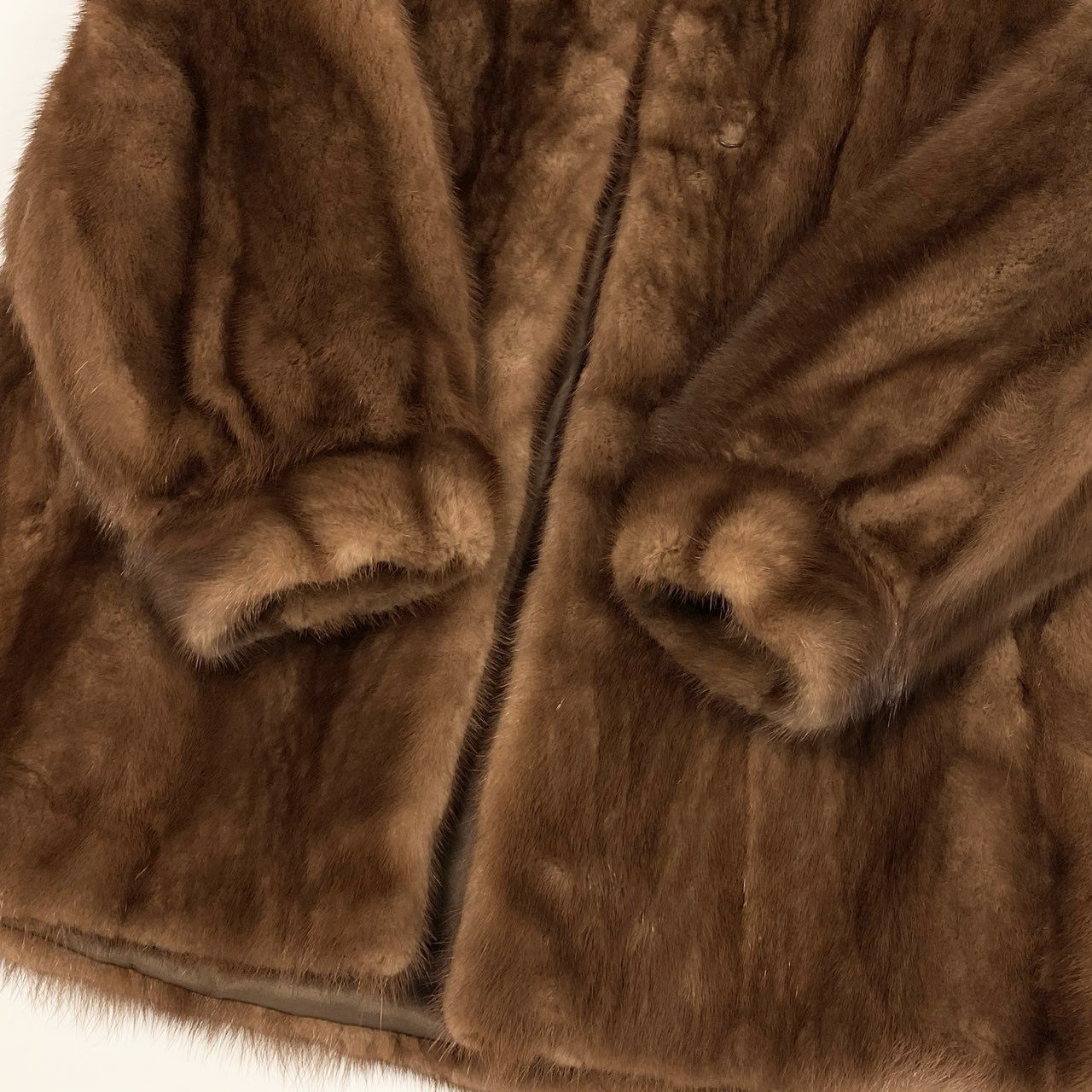 72a27 パステルミンク ファーコート サイズ11 茶系 本毛皮 Pastel Mink Fur Capet18r
