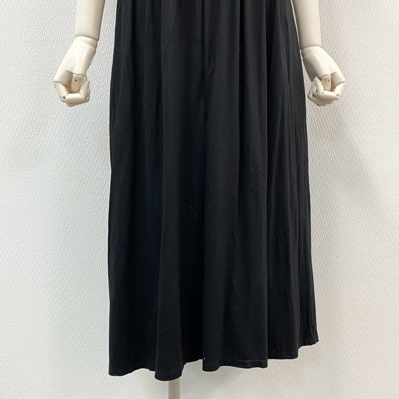63i12 BORDRES at BALCONY ボーダーズアットバルコニー RUFFLED MAXI DRESS 半袖ワンピース ドレス マキシ丈 日本製 ボーダー BD2111-2K-29 36 ブラック レディースk02i