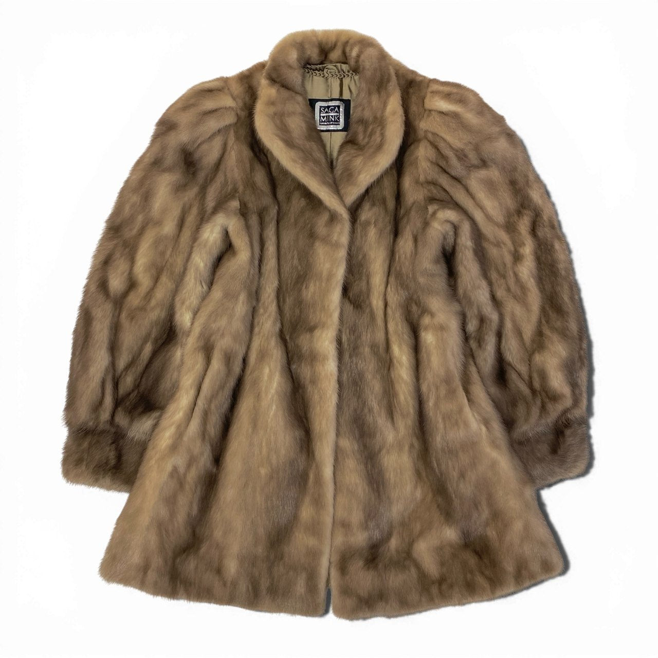 78a24 SAGA MINK サガミンク 銀サガ パステルミンク ロングコート サイズ11 茶系 最高級本毛皮 Mink Fur Coatt18r