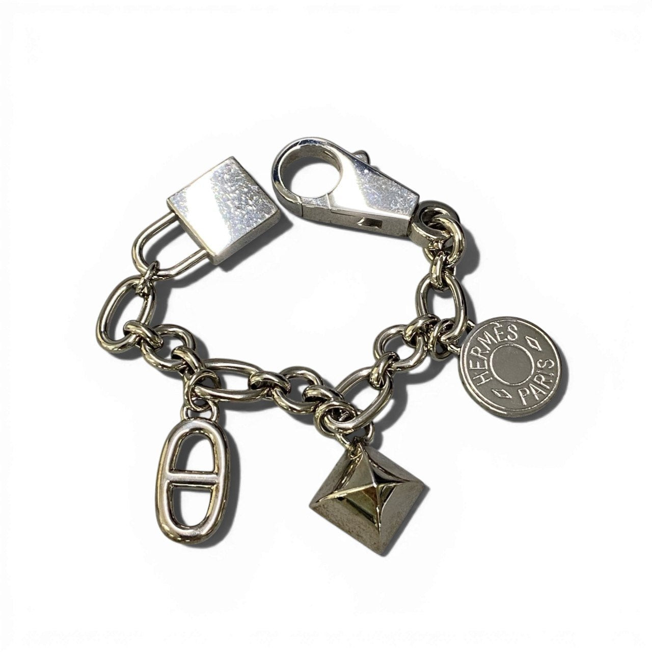 c4 HERMES エルメス アミュレット4 オルガ メタルチャーム 4連 カデナ シェーヌダンクル ユニセックスk02i