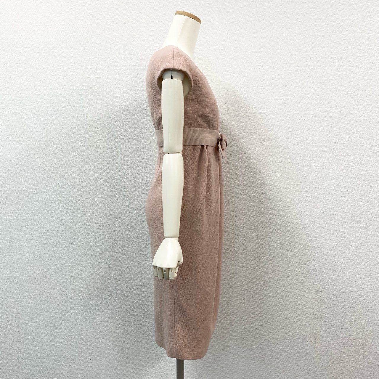 78i11 Giambattista Valli ジャンバティスタヴァリ ノースリーブワンピース ロングワンピース ウエストリボン サイズ38 ピンク ウール レディースu02t