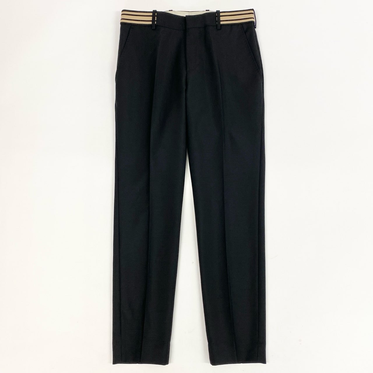 37a26 Alexander McQueen アレキサンダー マックイーン イタリア製 テーパードスラックスパンツ ボトムス  418017 QGU68 44 ブラック ウール ブラックo07t