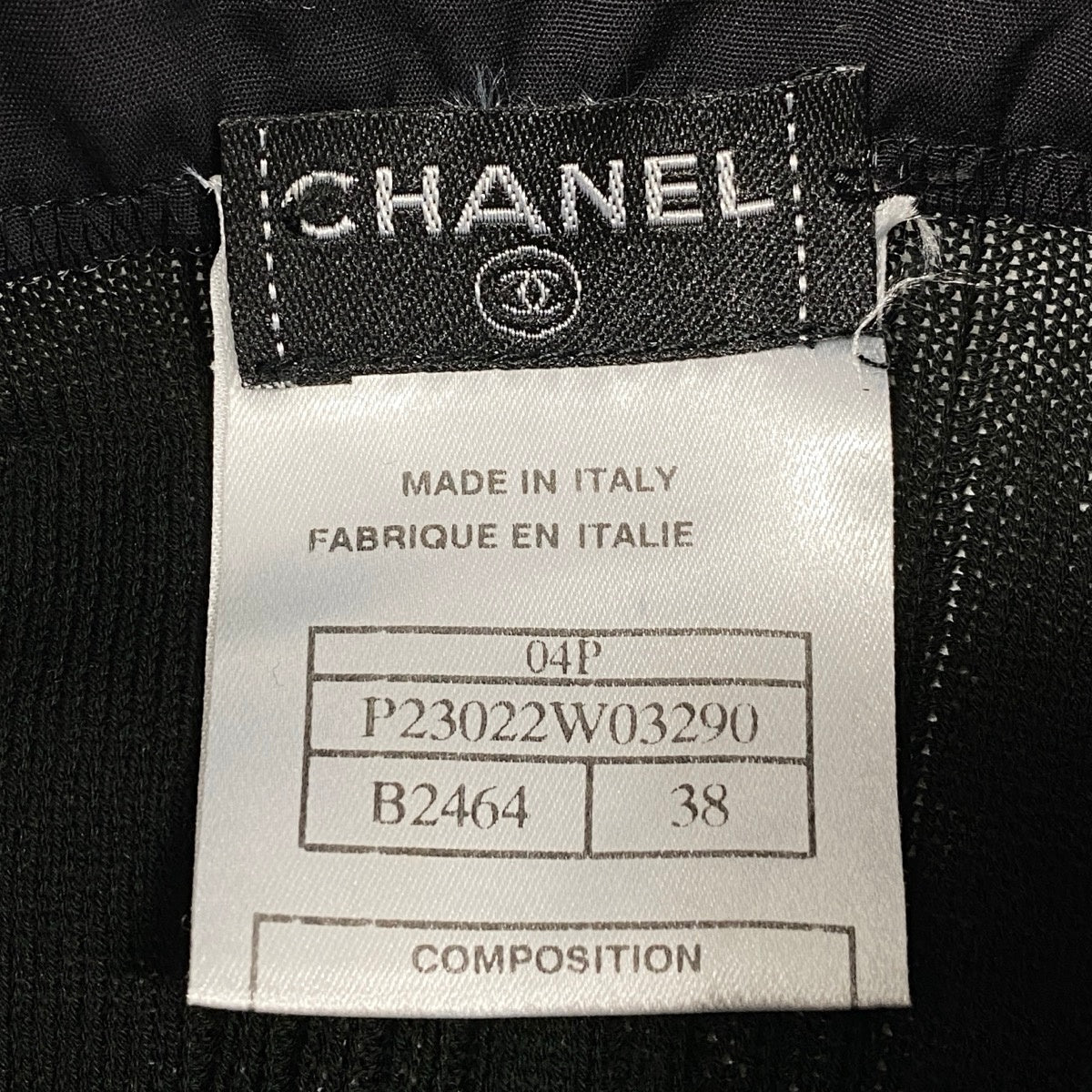 g13 CHANEL 2004年 シャツドッキングニット トップス カットソー イタリア製 P23022 38サイズ ブラック レディース 女性用k02i