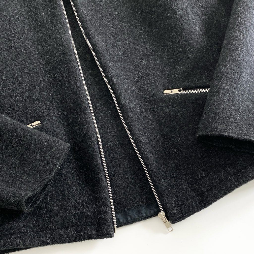 30e4 agnes b. homme アニエスベー オム フランス製 VINTAGE WOOL JACKET ジップアップブルゾン 2 ブラック ビンテージ ジャケット