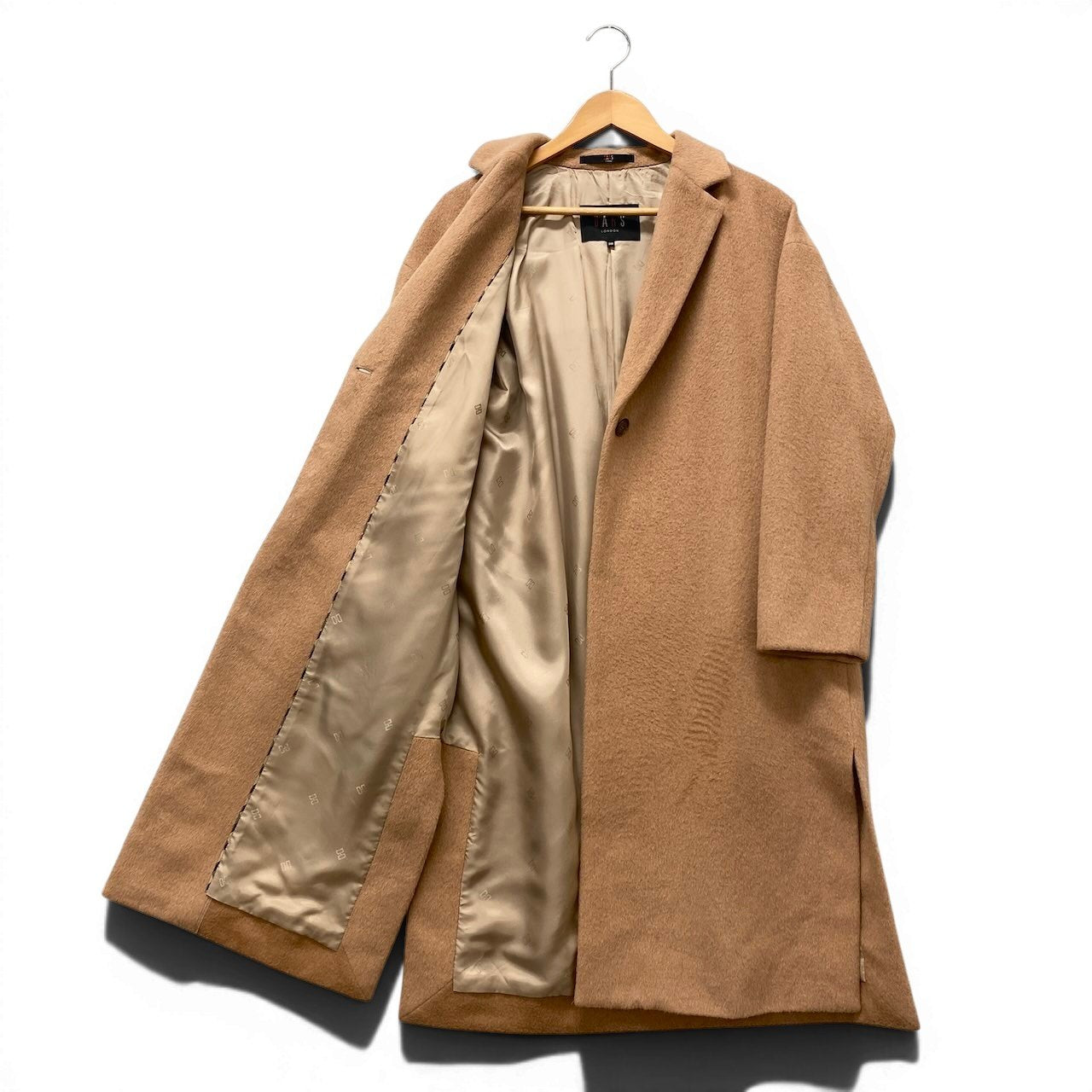 82f16 DAKS LONDON ダックスロンドン チェスターコート ロングコート アンゴラウール サイズ38 ベージュ  レディース 女性用u02t