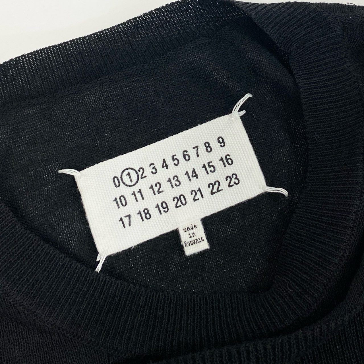 74k11《美品》 Maison Margiela メゾンマルジェラ 18SS シースルー スイッチング コットンニット S ブラック 4つタグ 透け感◎t18r