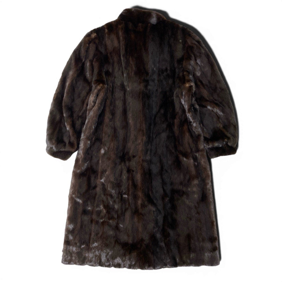 93h8 マホガニーミンク 超ロングコート 丈108cm サイズF 茶系 本毛皮 Mink Fur Coatt18r