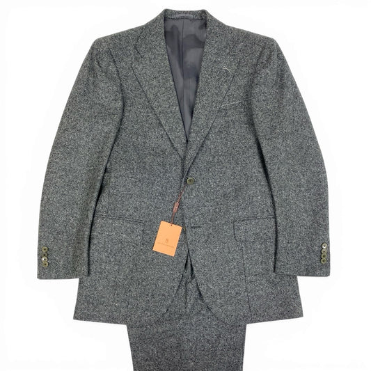 4a4 【タグ付き】SOVEREIGN ソブリン ユナイテッドアローズ DORMEUIL スーツセットアップ ツイード テーラードジャケット スラックス 52サイズ グレー系 ウール100％ メンズ 男性用u02t