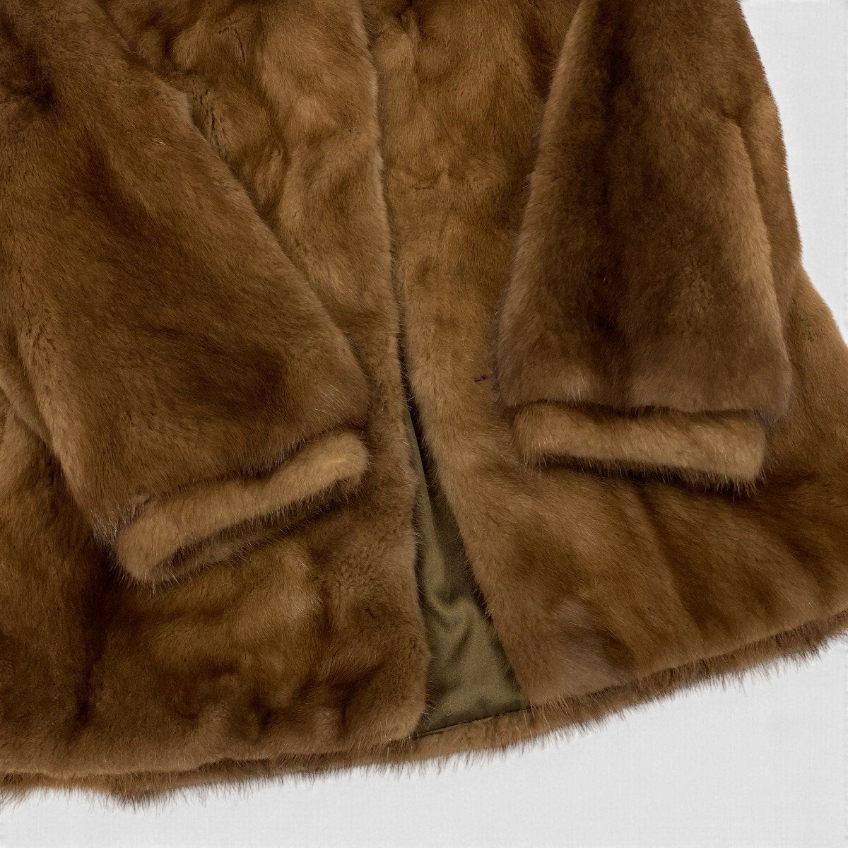 36j7 パステルミンク ファーコート サイズ11 茶系 本毛皮 Pastel Mink Fur Coat リアルファーt18r