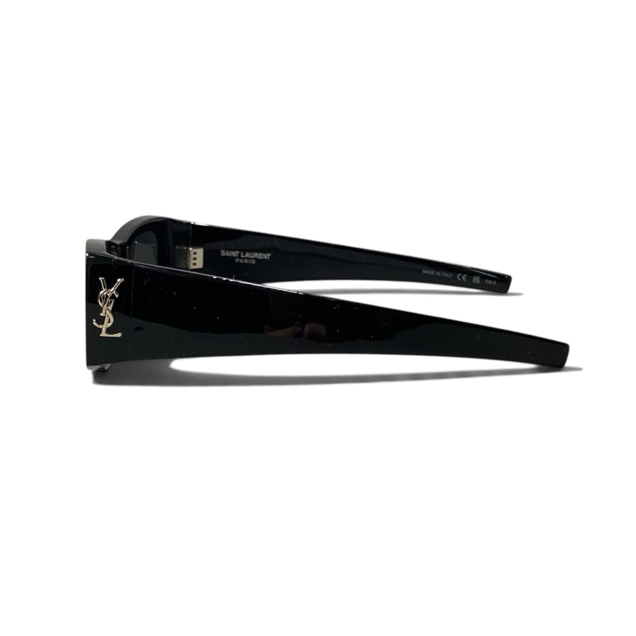 h12【極美品】SAINTLAURENT レクタンギュラーサングラス YSLロゴ SL M140/F 56□18-130 M ブラック アセテート ナイロン レディース 女性用k02i