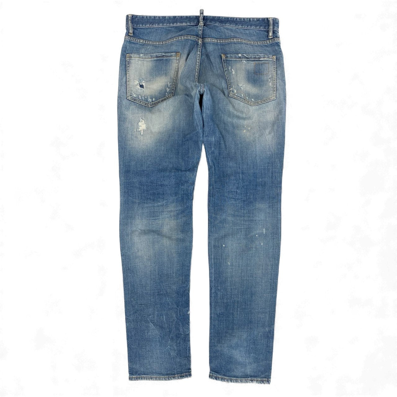 39L15 DSQUARED2 ディースクエアード スキニーパンツ デニムパンツ ダメージリペア加工 S71LA0737 S30144 50サイズ インディゴ メンズo07t