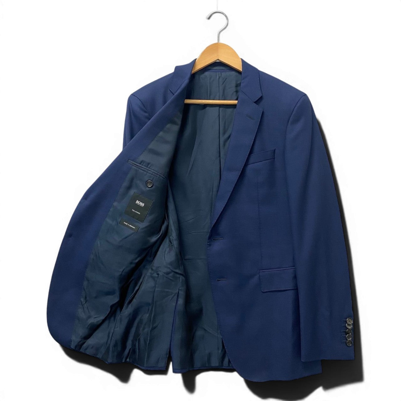 73e15 HUGO BOSS ヒューゴボス スーツセットアップ テーラードジャケット スラックス FULL CANVAS 46サイズ ネイビー メンズ 男性用u02t