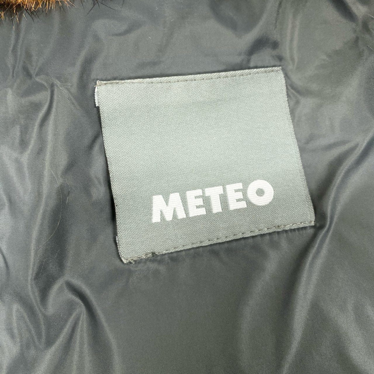 50b16 METEO レオパード柄 ラビットファー ケープポンチョ サイズ36 茶系 本毛皮 フランス製 Rabbit Fur Capet18r