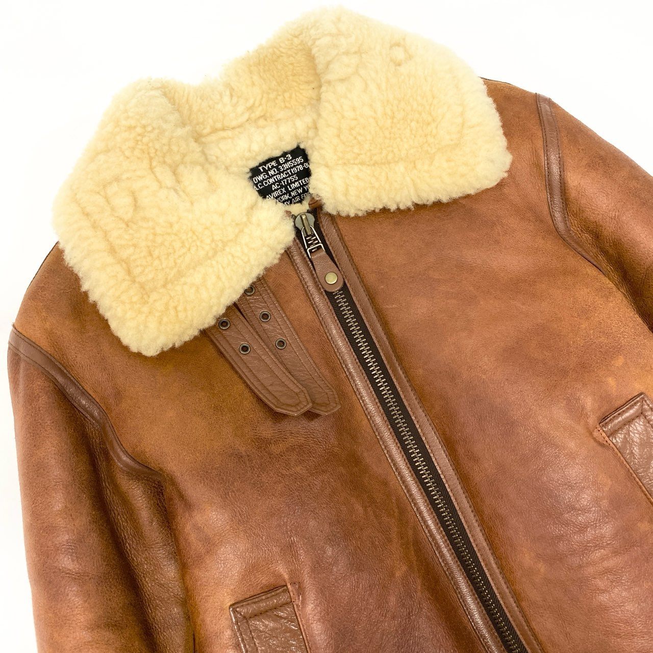 35j22 AVIREX アヴィレックス B-3 ヤンキーギャル ボア フライトジャケット 6151094 38 ブラウン YANKEE GAL ムートン アメカジt18r