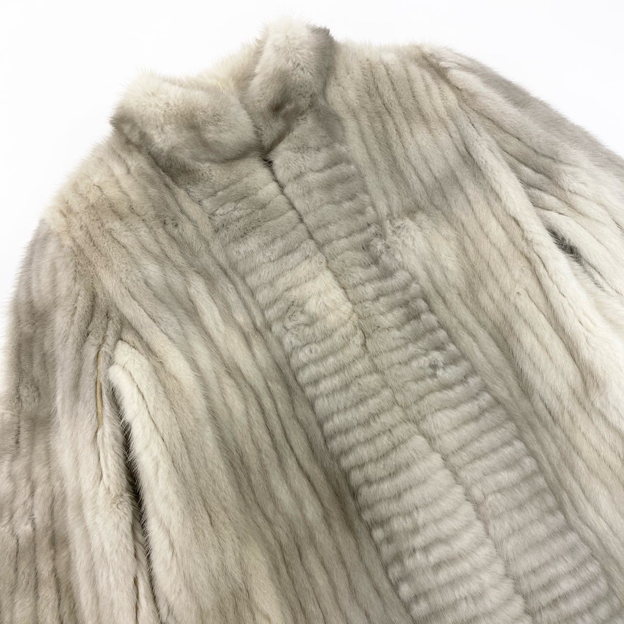 36k28 Canada Mink 最高級毛皮 サファイヤミンク ミンクコート ハーフコート MINK FUR フリー シルバーグレーu02t