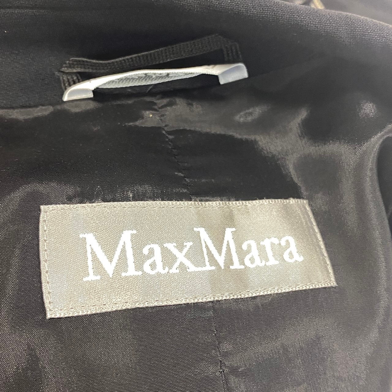 1h28 MaxMara マックスマーラ ステッチデザイン テーラードジャケット サイズ38 ネイビー レディース 女性用u02t