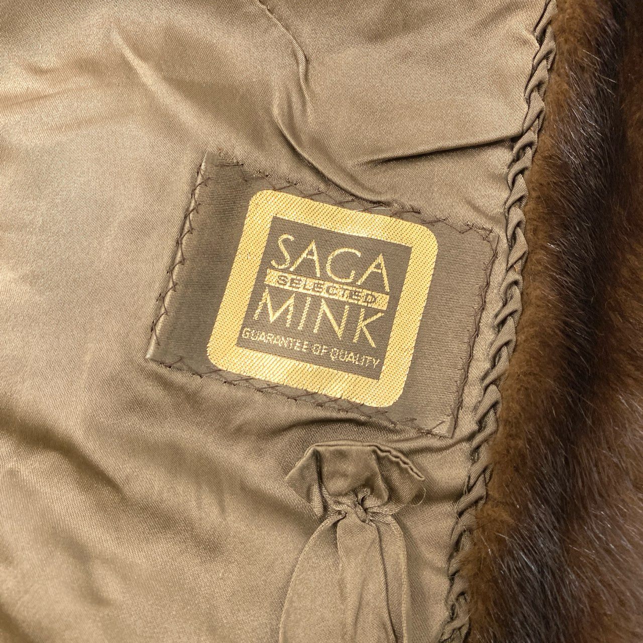 26L5 SAGA MINK サガミンク 金サガ デミバフミンク ファーコート サイズ11号 ブラウン 最高級本毛皮 MINK FUR 裏地刺繍t18r