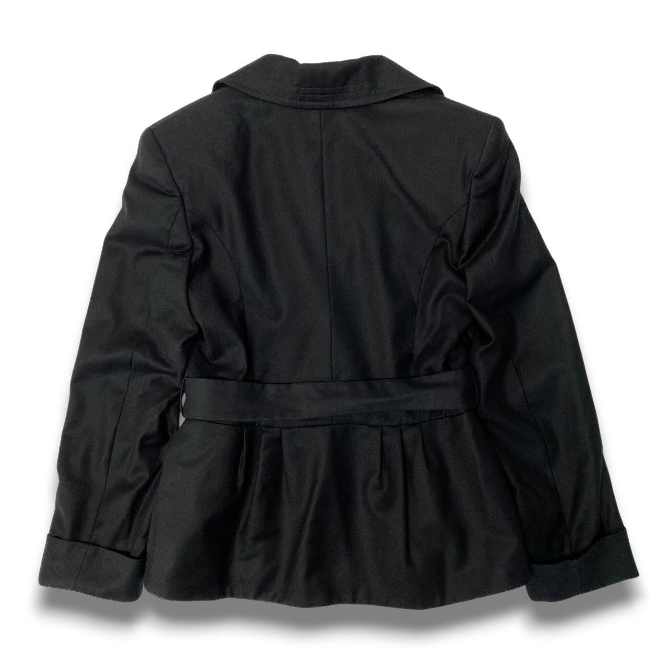 53c10 STELLA McCARTNEY ステラマッカートニー 2005 アーカイブ ウエストシェイプ ベルテッドジャケット ショートコート 40 ブラック ウールu02t