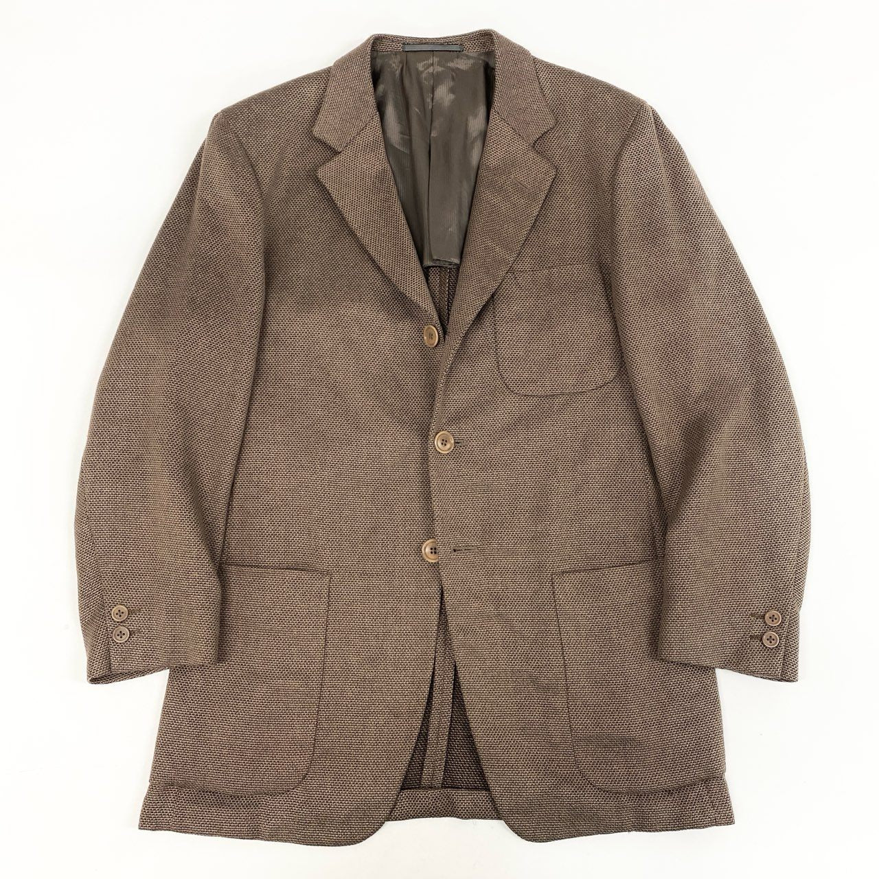 72i3 Ermenegildo Zegna エルメネジルドゼニア Soft テーラードジャケット ブレザー 背抜き ビジネス フォーマル 大きいサイズ 52 XLサイズ相当 ライトブラウン メンズo07t