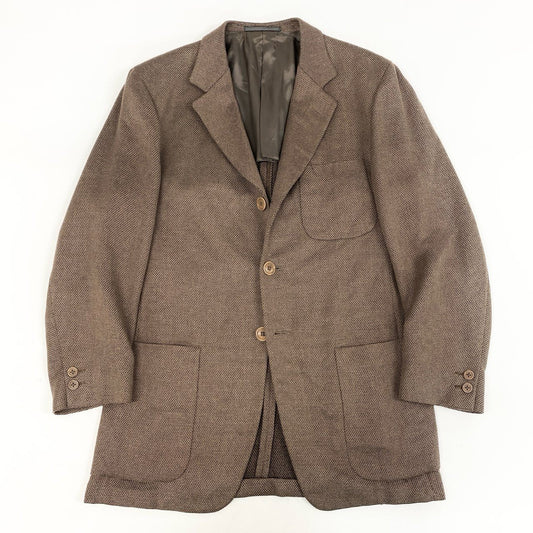 72i3 Ermenegildo Zegna エルメネジルドゼニア Soft テーラードジャケット ブレザー 背抜き ビジネス フォーマル 大きいサイズ 52 XLサイズ相当 ライトブラウン メンズo07t