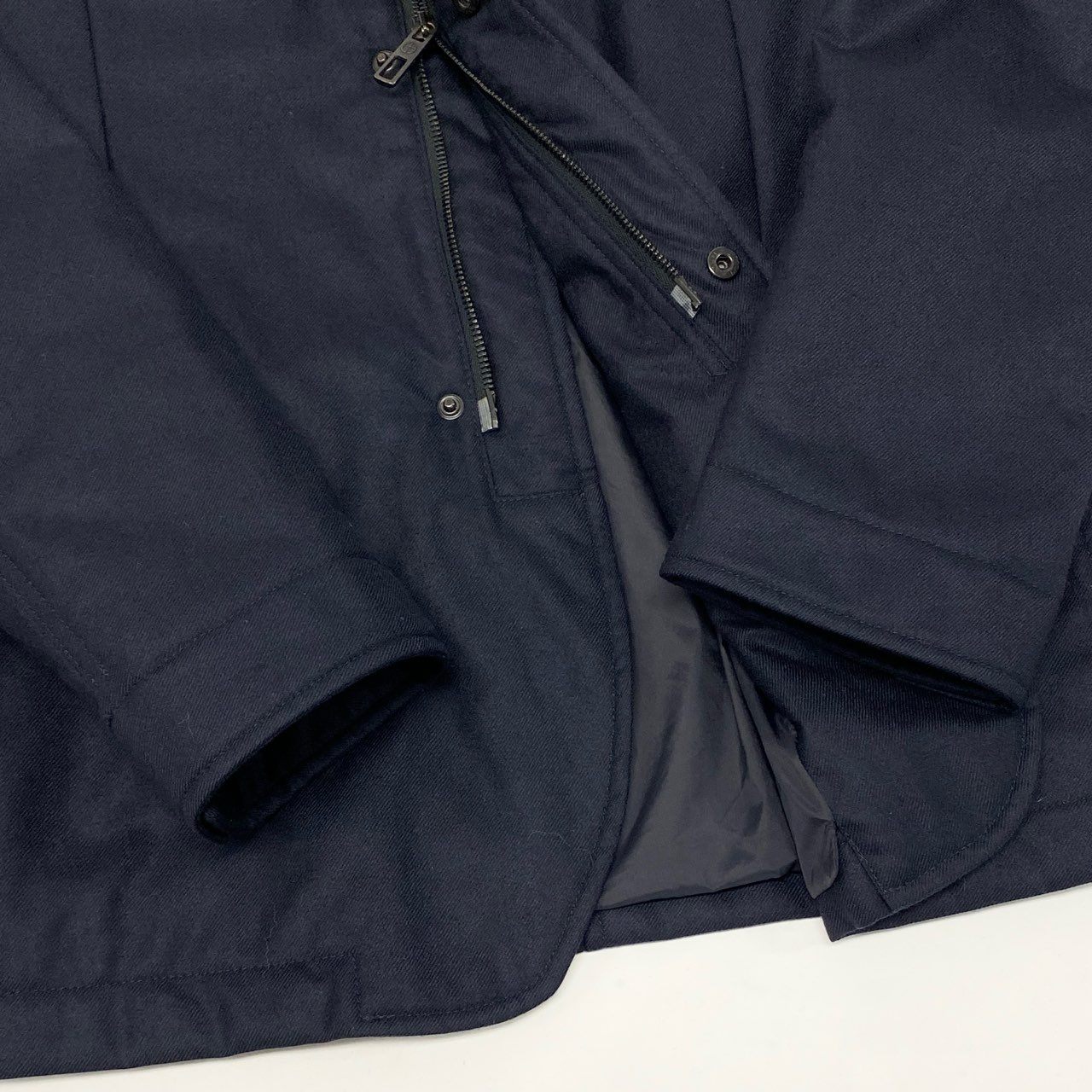 17k9 GIORGIO ARMANI ジョルジオアルマーニ カシミヤ 中綿ブルゾン ジャケット アウター イタリア製 46 S Mサイズ相当 ネイビー カシミア メンズo07t