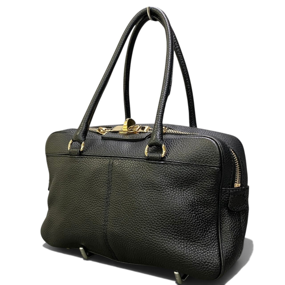 Bj2 Max Mara マックスマーラ ミニボストン レザーバッグ Mini Boston Leather Bag ブラック ハンドバッグ 鞄t18r