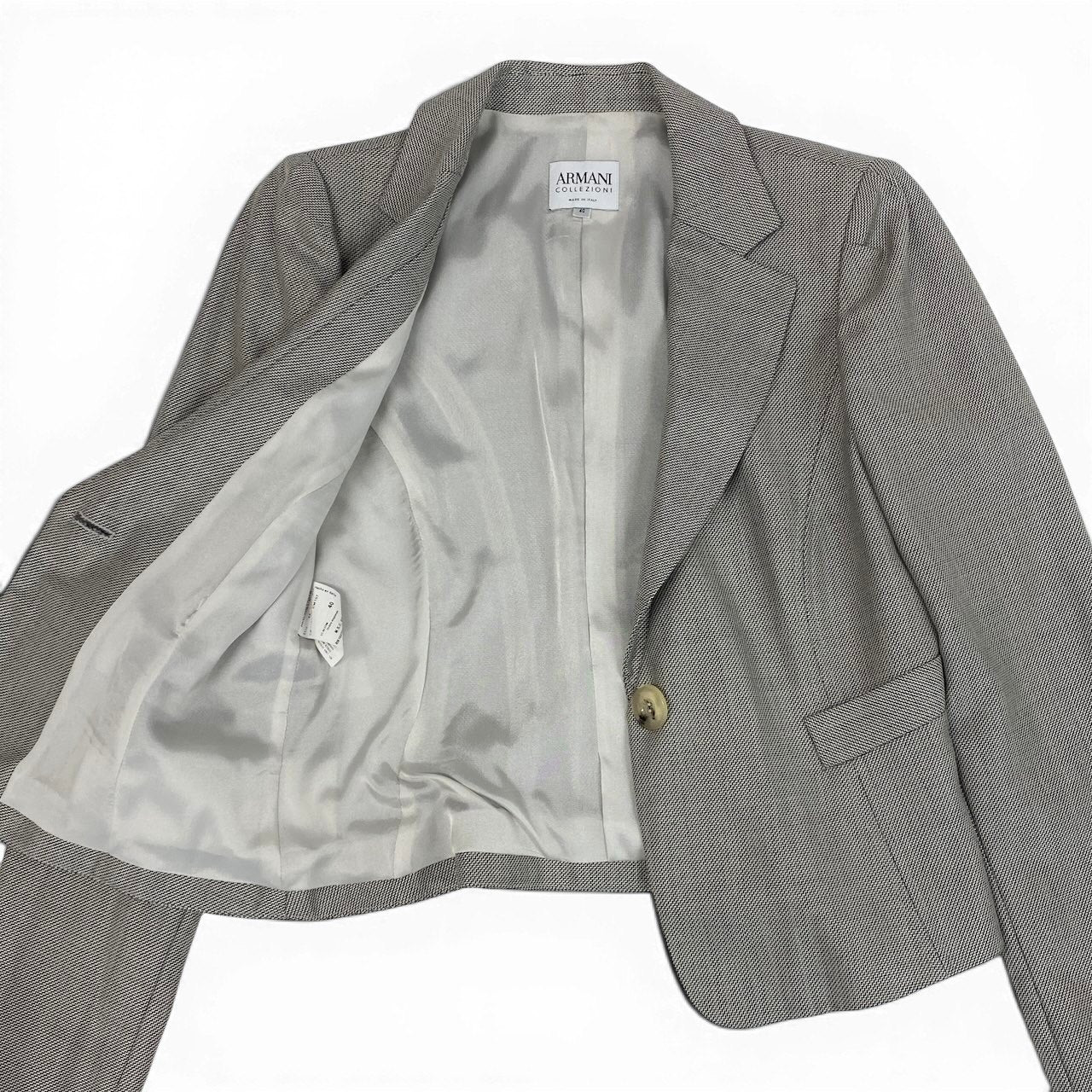 e11 ARMANI COLLEZIONI テーラードジャケット フォーマルジャケット イタリア製 40サイズ グレー系 レディース 女性用k02i