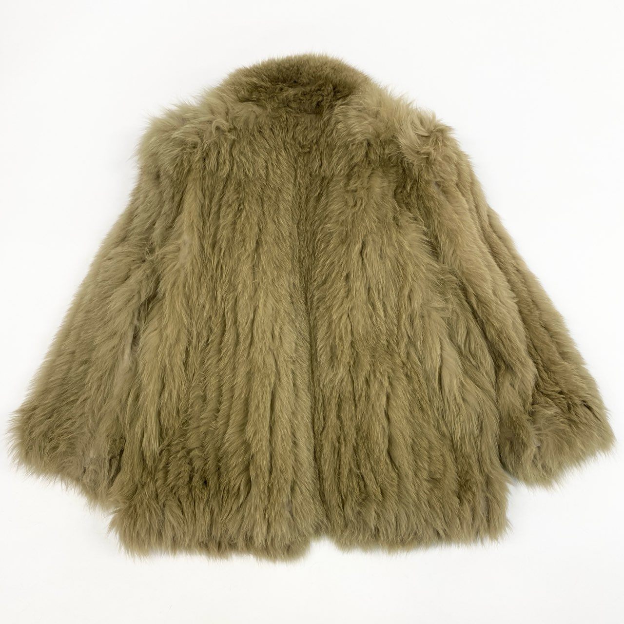 25L5 SAGA FOX サガフォックス 銀サガ フォックスファー コート サイズF ベージュ 最高級本毛皮 FUR COAT 裏地刺繍t18r