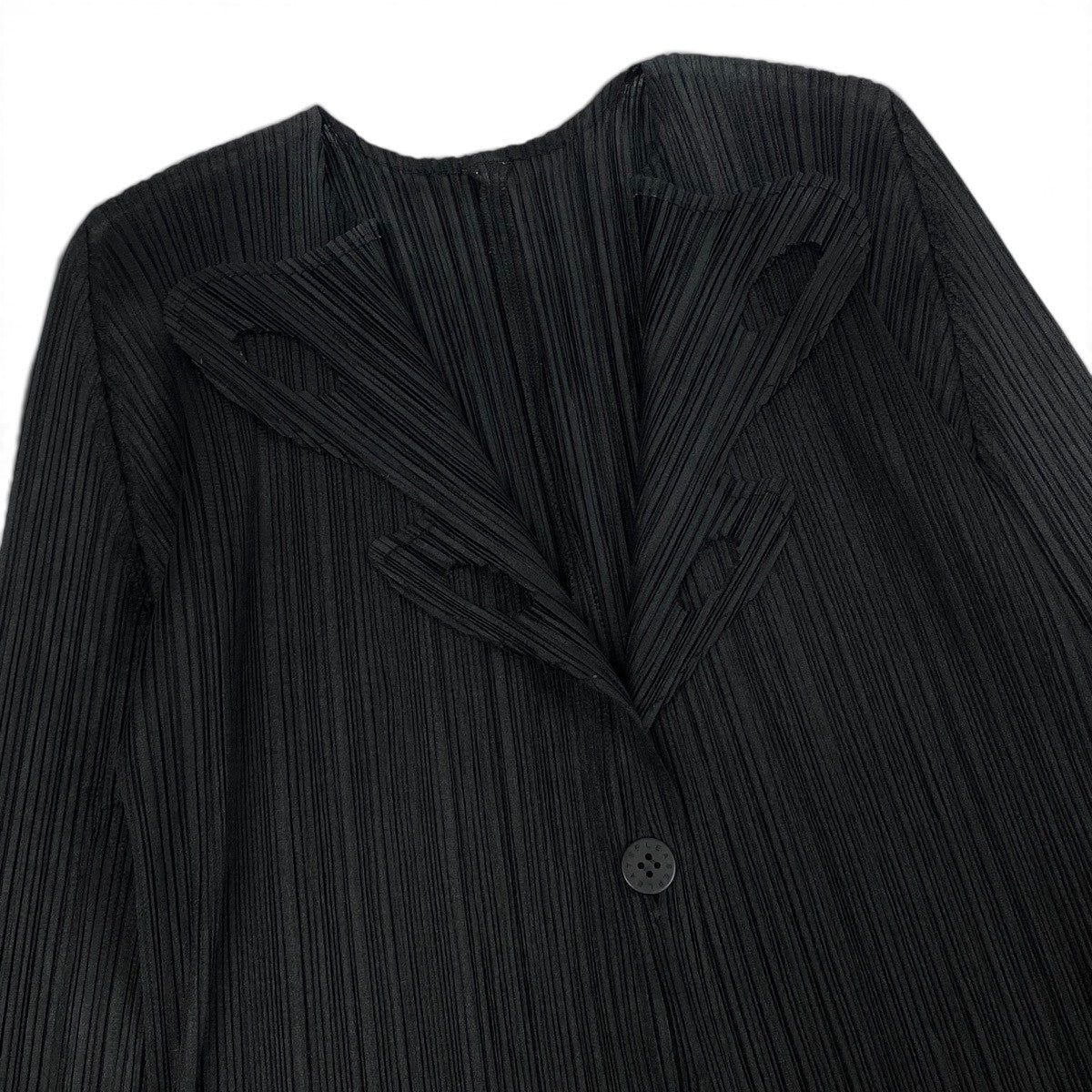 Ai3 PLEATS PLEASE プリーツプリーズ ロングスリーブ プリーツカーディガン サイズ3 ブラック ポリエステル レディースo07t