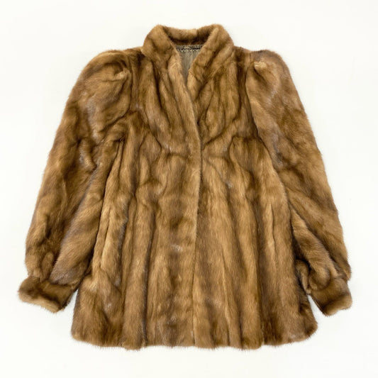 80i29 デミバフ ミンクファー コート 13 L相当 ブラウン 本毛皮 MINK FUR アウター 毛並み◎ 毛質◎t18r