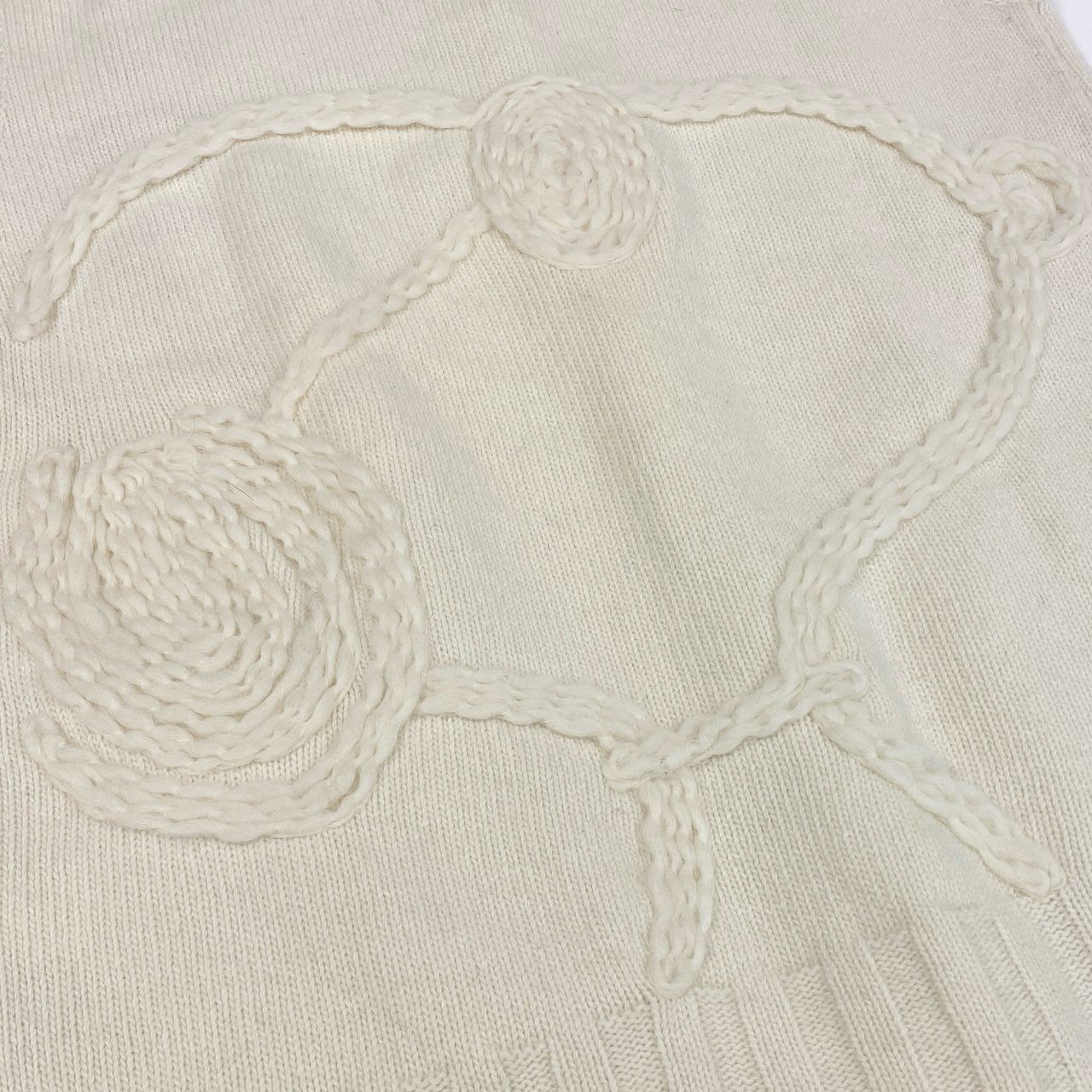 27a23 CASTELBAJAC カステルバジャック × PEANUTS Snoopy スヌーピー ニットベスト サイズ42 アイボリー Vintage ヴィンテージt18r