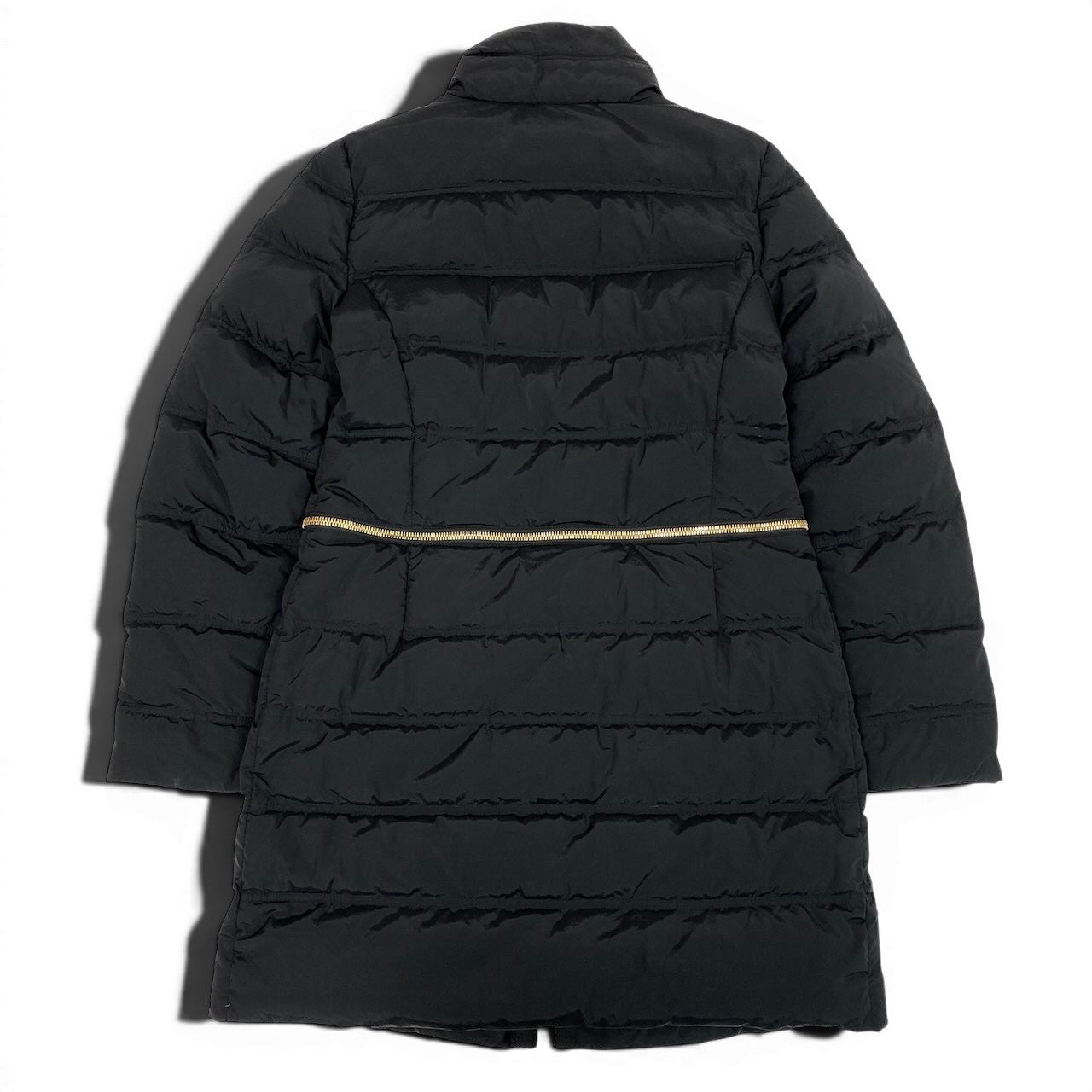 23e14 Salvatore Ferragamo サルヴァトーレフェラガモ ロングダウンコート ガンチーニゴールド金具 アウター 42サイズ ブラック ゴールド レディース 女性用u02t
