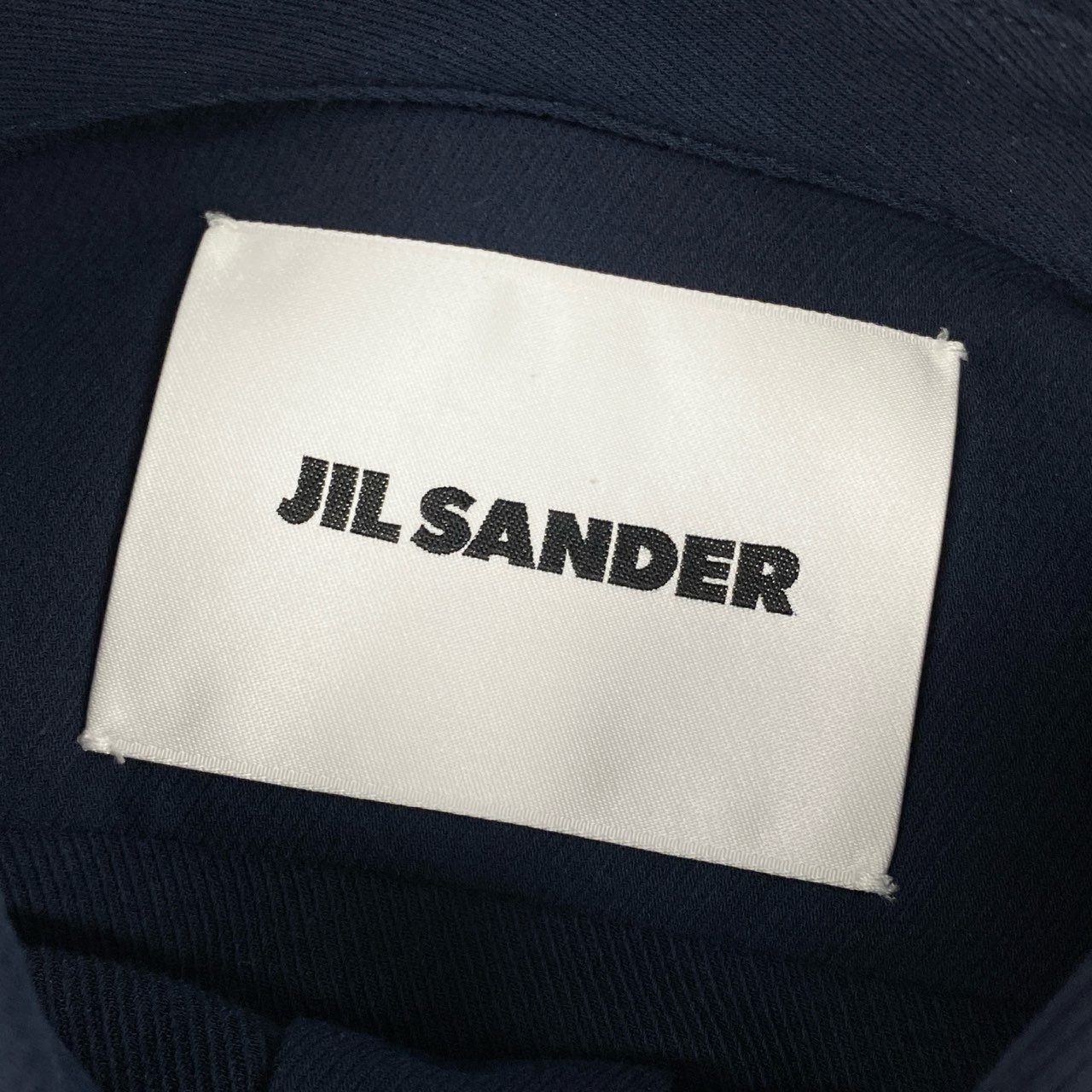 60b22 JIL SANDER ジルサンダー シャツワンピース ロングワンピース 半袖 コットンシルク混 レディース 女性服 サイズ32 ネイビーu02t