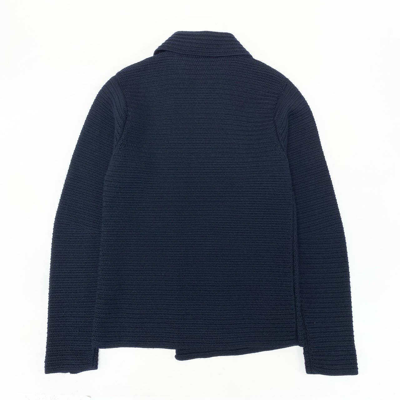 19k10 EMPORIO ARMANI エンポリオアルマーニ ニットジャケットコート Pコート ニットカーディガン H1G07M H135M 46サイズ ネイビー メンズu02t