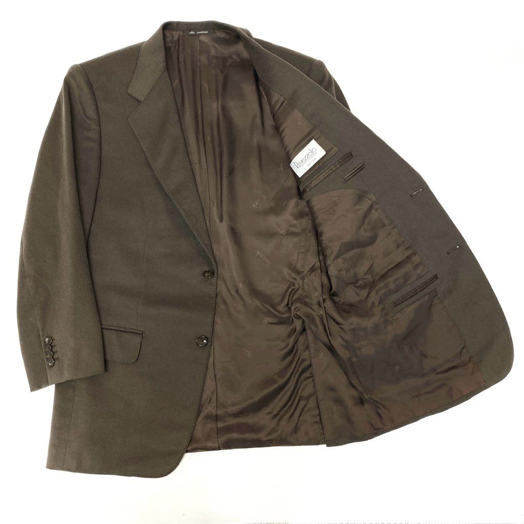 54l28 Ravazzolo ラヴァッツォーロ ロロピアーナ生地 テーラードジャケット カシミヤジャケット 2B メンズ 紳士服 48 ブラウン系 カシミア100％o07t